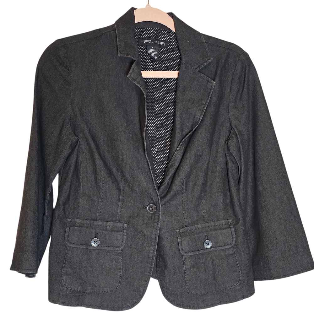 Dark Gray Denim Sleek Professional Blazer